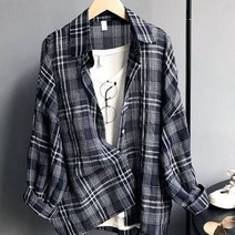 가바바 여성 린넨셔츠 체크무늬 시원하면서 귀여운 데이트룩 린넨셔츠 G35565