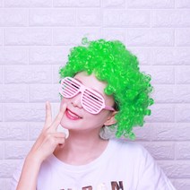 파티앤)(프레쉬그린) 파티용 뽀글이 폭탄머리가발 행사 가발