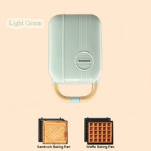 아이스크림 기계 메이킹 메이커 디저트new 5 in 1 mini gofrera 토스터 샌드위치 taiyaki maker 벨기에 와플 요리 교체 가능 케이크 팬 전기 가전, 밝은 녹색 2, 220v, 유럽 ​​연합
