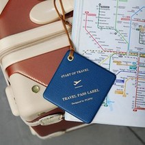 플레픽 Travel Pass Label 네임택 러기지택 mocha brown