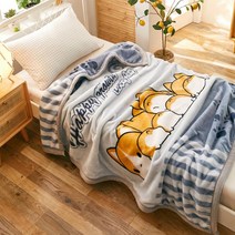 2단 보온 라셸 겨울 두꺼운 덮개 이불 양털담요, C08-016웰시코기 그레이, T05-200x230cm(두겹두꺼운 9근