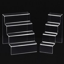 계단식 아크릴 매대 4단 전시 진열대 화장품 미니어쳐 소품 투명 아크릴 디피 선반