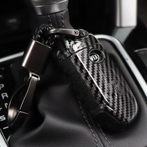 포원) 기아 원격시동 스마트키 카본 하이브리드 실리콘 케이스 커버 셀토스 K5 DL3 쏘렌토MQ4 용품, 키케이스(블루)+키링(블랙)