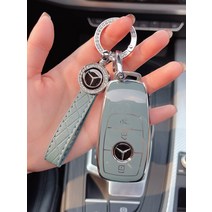 벤츠 C260L C200L E300L E260L A200L GLA GLC GLB GLE 키홀더 키 케이스, A타입 블루+스티치 큐빅