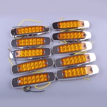 유니버설 10Pcs 12V 자동차 사이드 마커 라이트 통관 LED 램프 트럭 트레일러 트럭 교체 물고기 모양, 한개옵션0