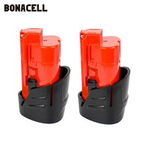 밀워키배터리 12v 3000mah m12 배터리 밀워키 리튬 이온 충전식 배터리 48-11-2401 mil-12a-li 도구 배터리 l30 호환, 협력사, 2팩 3.0ah