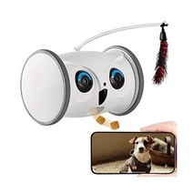 SKYMEE 부엉이 로봇 애견용 카메라 트리트 디스펜서 대화형 장난감 여성용 원격 전화 앱 제어(2.4G WiFi만)