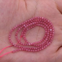 2 3mm 천연면 처리 된 레드 가닛 스톤 고급 보석 느슨한 비즈 diy 액세서리 팔찌