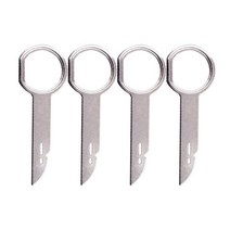 자동차 페인트덴트 도장 이물질 제거제 복원 4pcs 라디오 제거 도구 bmw 키 추출 도구에 대한 vw에 대한 자동 cd 스테레오 라디오 제거 릴리스 특수 분해 도구, 4개