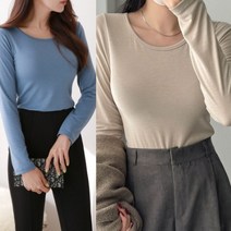 캣츠원피스 캣츠원피스 기본 무지 기모 긴팔티셔츠 1+1