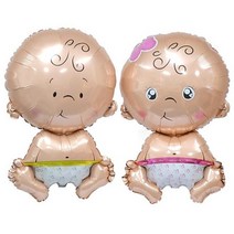 호일풍선 브라이덜 샤워 용품 아기 돌잔치 모양 파티, 노랑(남아)