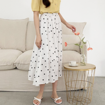 이지인이지 여성 A라인 스커트 도트 롱스커트
