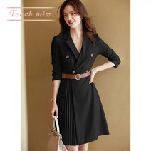 녕동 여성 캐주얼 데이트 정장 더블 플레어 미니 원피스 재킷 원피스 데이트