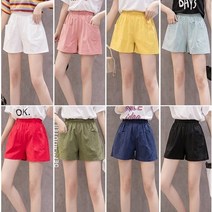 여성 캐주얼 반바지 코튼 린넨 여름 면바지 밴딩 팬츠 여성반바지 여자바지