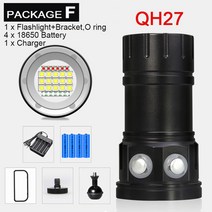 수중 랜턴 다이빙 손전등 300000LM 전문 휴대용 스쿠버 다이빙 IPX8 방수 토치 램프 다이빙, 패키지 F