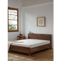 체크무늬 라텍스 매트리스 통기성 천연소재 독립스프링 침대