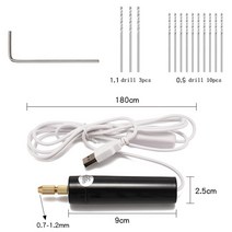 1 pc 미니 핸드 드릴 usb 전원 핸드 헬드 로터리 드릴 세트 금속 나무 홈에 대, 에이2
