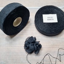 리보너 요술리본 당기면 꽃이 되는 포장용 공예용 포인트 완성리본 1롤 45m, 블랙, 베이직, 30mm