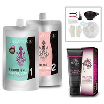 갈라토닉 오징어먹물 염색약 헤어트리트먼트 염색도구 세트, 02 짙은갈색(3N) + 트리트먼트 본품 + 9종