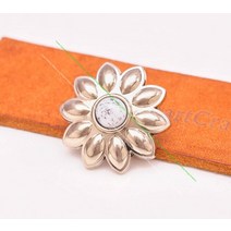 비즈공예 원석 10pcs 30Mm 실버 서양 노란색 구슬 꽃 Conchos 스크류 백 DIY Leathercraft 벨트 수하물 가, 01 White Bead