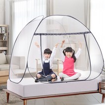 원터치 레이스 모기장 침대 접이식 일체형 방충망, 실속형 1인용