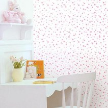 포인트벽지시트지(CPS-03)-[폭]96cm 물방울 핑크 /아이방시트지/벽지시트지