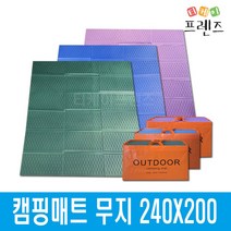 티케이프렌즈 다용도 접이식 캠핑매트 무지 240cmX200cm, 블루