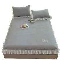 Blossom Bliss 여름 패밀리 푹신한 매트리스커버 패드세트 퀸침대 쿨매트 베개 커버 접이식 미끄럼방지 누빔