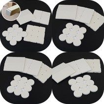 마트498 화이트 펠트 소음방지 패드 진동흡수 발커버 층간소음방지 흡음 식탁유리 가구다리 방진고무 테이블 긁, 사각 4P