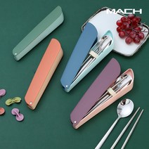 캠핑 수저 세트 포크 식기 숟가락 젓가락 캠핑용품 등산용품, 01.슬립형 수저2종세트-블루