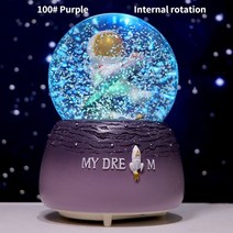 크리스마스 오르골 스노우볼 엔틱 3d 우주인 우주 비행사 눈덩이 유리 크리스탈 공 회전, 100 회전 p