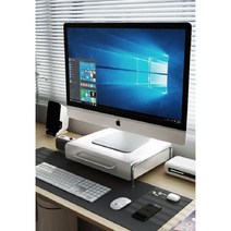 디귿수납장 받침대 데스크탑 노트북 이동식 슬라이딩 탄소강 틈새, 라지 화이트