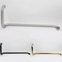 GDK L자 강화유리 유리문 손잡이 P200x550mm, 스텐