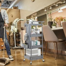 실용적 가성비 미용실츄레이 롯드보관함 스틸 철제 4단 베들레헴, 01_미용트레이4단화이트