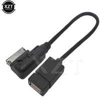 USB AUX 케이블 음악 MDI MMI AMI-USB 암 인터페이스 오디오 AUX 어댑터 데이터 와이어 아우디 A3 A4 A5 A6 Q5 폭스바겐 MK5 용, BlackBlack