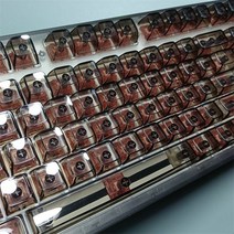 블루투스기계식키보드 블루투스 완전 투명 키캡 게이머 기계식 키보드 체리 프로파일 PC 소재 아이스 크리스탈 클리어 키 캡 맞춤형 스티커 백라이트, [02] Black Keycaps, 한개옵션1