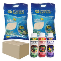 수아쿠아 블루트레져 산호사 바닥장식 5kg x 2p + 원터치 약품 120ml x 3종세트, 혼합색상, 5세트