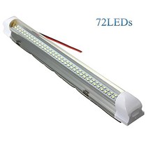 저렴한 C1x12V 72 LED 자동차 인테리어 화이트 스트립 조명 바 램프 밴 캐러밴 ON OFF 스위치 Mar27 Drop S, 한개옵션1, 01 WHITE