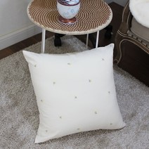 차앤코코 [자체제작] 봄 맞이 꽃 자수 사각쿠션(솜 별도), 옐로우