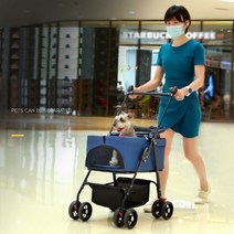 강아지유모차 저상형개모차 대형견 유모차 명품 개모차 퍼피웨건 고양이 애완동물 캐리어 트롤리 휴대용 분리형 카트 접이식 하중 베어링 여행, 없음