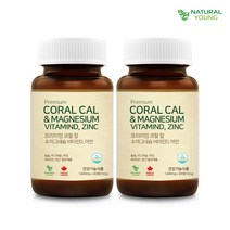 내추럴영 (1+1 이벤트행사) 프리미엄 코랄칼슘 산호칼슘 6개월분, 162g, 2개