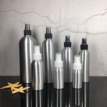 향수 화장품 공병 스프레이 용기 30ml-500ml 알루미늄 병 빈 미니 금속 분무기 심기 여행용, [04] 500ml, [02] black cover, [01] aluminum