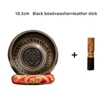 싱잉볼 명상종 명상 도구 용품네팔 수제 티베트 불상 소리 검은 그릇 치료 요가 명상 노래 기도 홈 품, 03 9.5cm