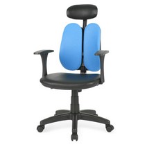 체어포커스 국민의자 피플 B형 헤더 형 인조가죽 사무용 의자, 블루