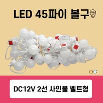 방수용 DC12V LED 45파이 볼구 2선 (야외조명 간판테두리 파티라이트 캠핑 루프탑), (옵션) 매입전용 브라켓 50개