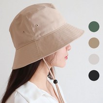 이코마켓 국산 코튼면 봄 여름 남자 여성 벙거지모자 사계절 캠핑 등산 서핑모자 턱끈 버킷햇