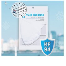 ACE TWO 새부리형 귀가편한 대형 국내산 KF94 황사 방역 마스크(2D) 화이트 1매(10매 30매 50매 100매), 10개, 1개