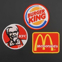 KFC 버거킹 맥도날드 로고 와펜 벨크로 패치