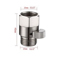 욕실 샤워 G1/2 인치 황동 접합 물 흐름 제어 밸브 스트레이트 스루 차단 앵글 핸드 퀵 스위치, 05 brushed nickel