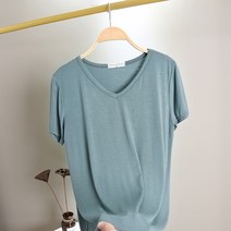 여성 브이넥 모달 기본반팔티 여름티셔츠 빅사이즈 쿨티 11color